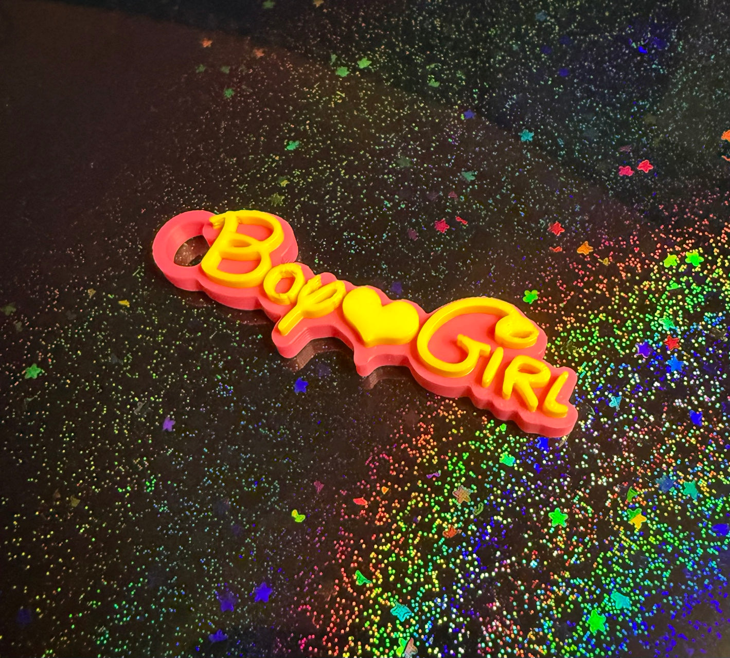 Personalised *TWO COLOUR* keyring 3d printed, Customisable. Name Keyring 75mm