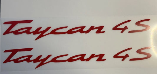 Vinyl Sticker Door Decal Set fits Porsche Taycan 4, 4s, door decals pair L&R