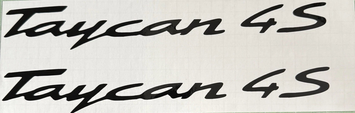 Vinyl Sticker Door Decal Set fits Porsche Taycan 4, 4s, door decals pair L&R