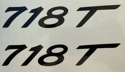 Vinyl Sticker Door Decal Set fits Porsche 718, 718T, 718S, door decals pair L&R