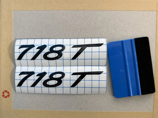 Vinyl Sticker Door Decal Set fits Porsche 718, 718T, 718S, door decals pair L&R