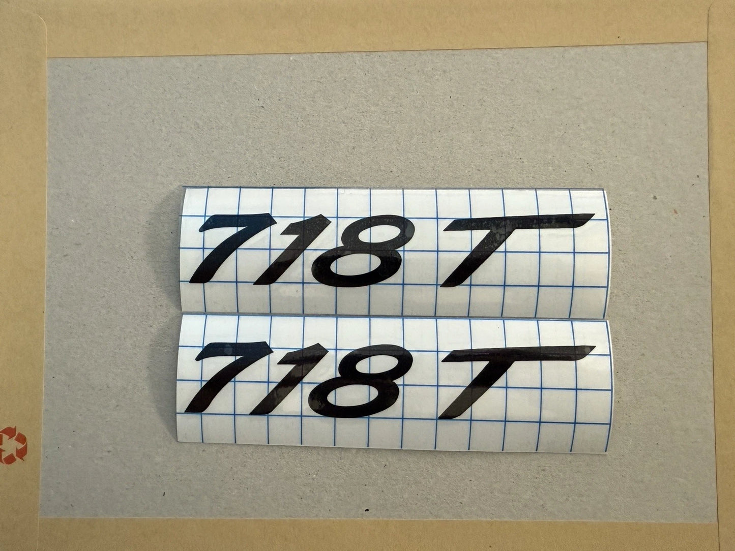 Vinyl Sticker Door Decal Set fits Porsche 718, 718T, 718S, door decals pair L&R