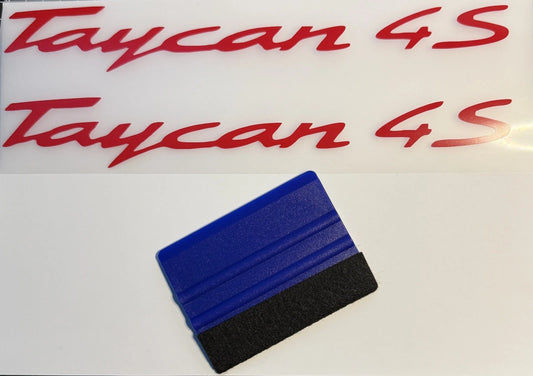 Vinyl Sticker Door Decal Set fits Porsche Taycan 4, 4s, door decals pair L&R